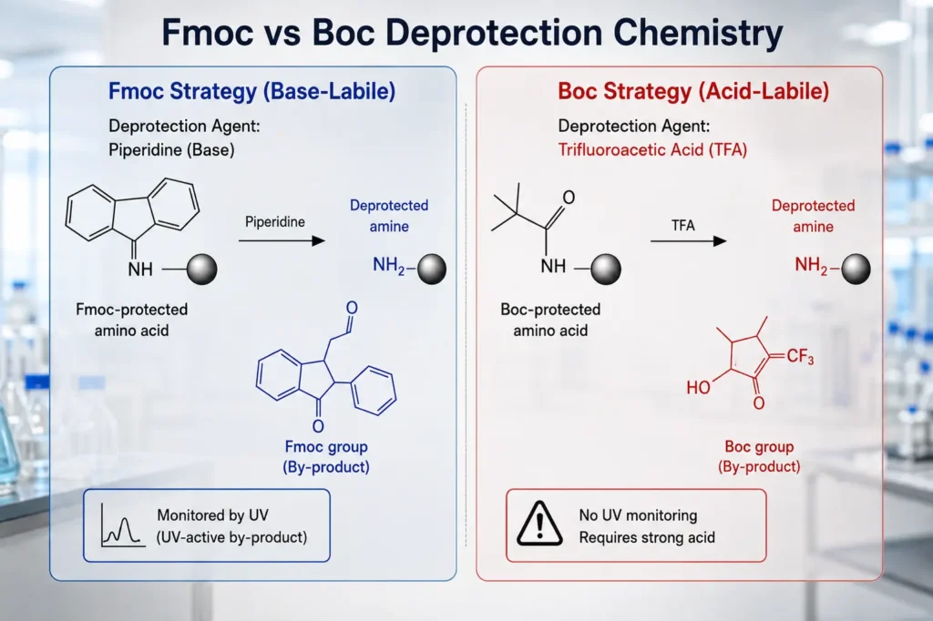 Fmoc vs Boc peptide synthesis