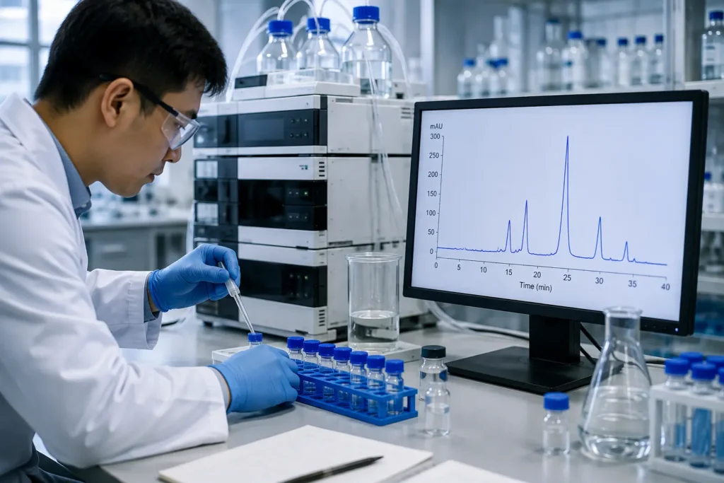 how to read peptide HPLC chromatogram