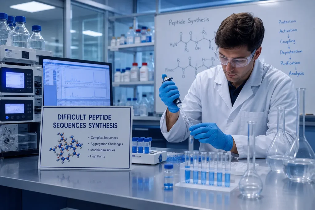 difficult peptide sequences synthesis